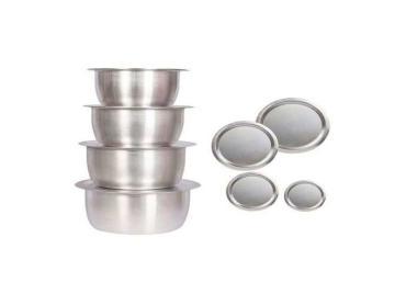 4Pcs Set Of Stainless Aluminum Sufuria WITH Lids