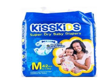 Kiss Kids  Dark Blue Baby Diaper High Count (6.1 - 9 Kg) M 42pcs