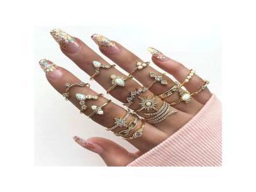 Fashion 17 Pcs Rings For Women Jewelry Finger Rings Sets