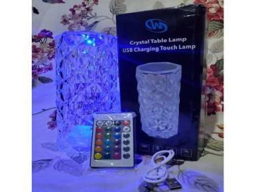 Rechargeable Multicolor Led Rose Crystal Table Lamp