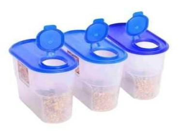 Adix 3 Pieces Cereals Container Strong And Durable