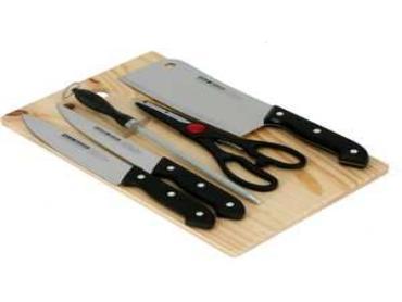 5Piece  Knife Set With Wooden Cutting Board