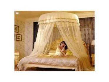 Cream Big Round Mosquito Net-Free Size