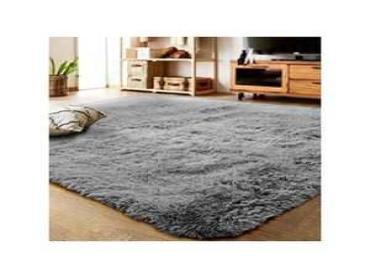 Soft Grey Fluffy Carpet Size 5*8