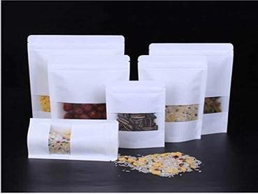  10pc white Kraft Paper Bags / Cookie Bags, peanuts (250g) 
