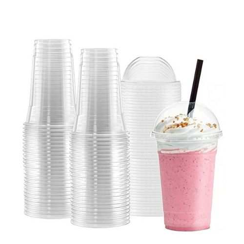 100Pcs Disposable Plastic Cups With Lids