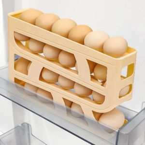Automatically Rolling Fridge Egg Container 4 Tier Egg