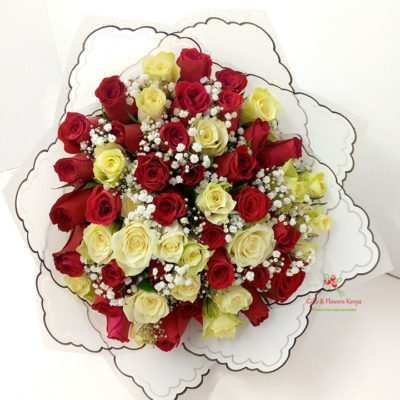 Red& White-Rose Bouquet