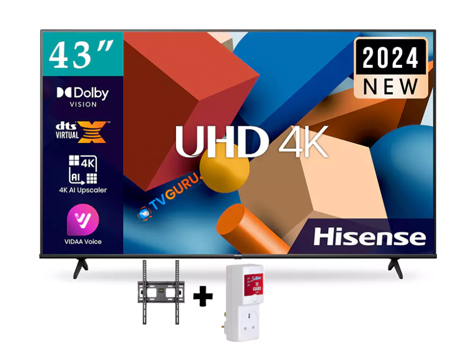 Hisense 43" 43A6K (New 2024) 4K UHD Smart Frameless TV + Goodies 