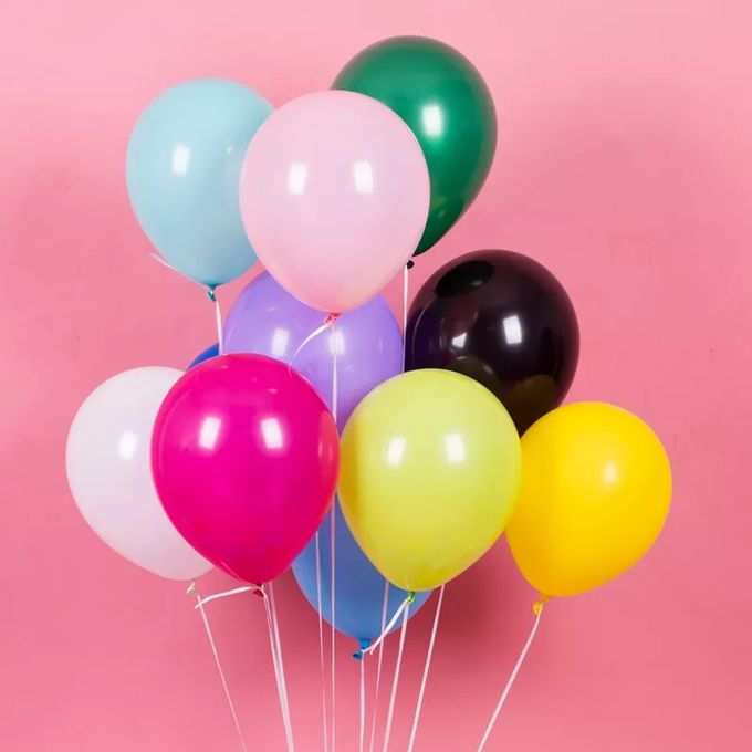10-Piece Mixed Colours Plain Latex Balloons