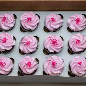 Delicious Pink Vanilla 12 Cupcakes
