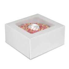 White 10 X 10 X 5 Inches Cake Box With Window