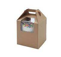 Brown  Tall  Window Cake  Box 12 X12 X 14 Inch