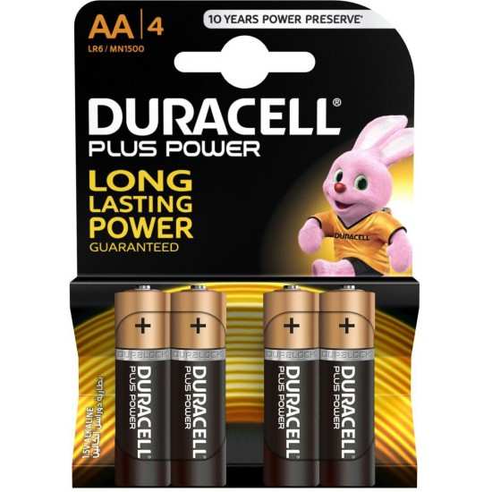 Duracell Plus Power AAA Alkaline Batteries with Duralock - 4 Pack | Long-Lasting & Leak-Proof