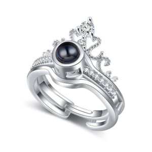 Fashion Crown Projection  Adjustable Ring