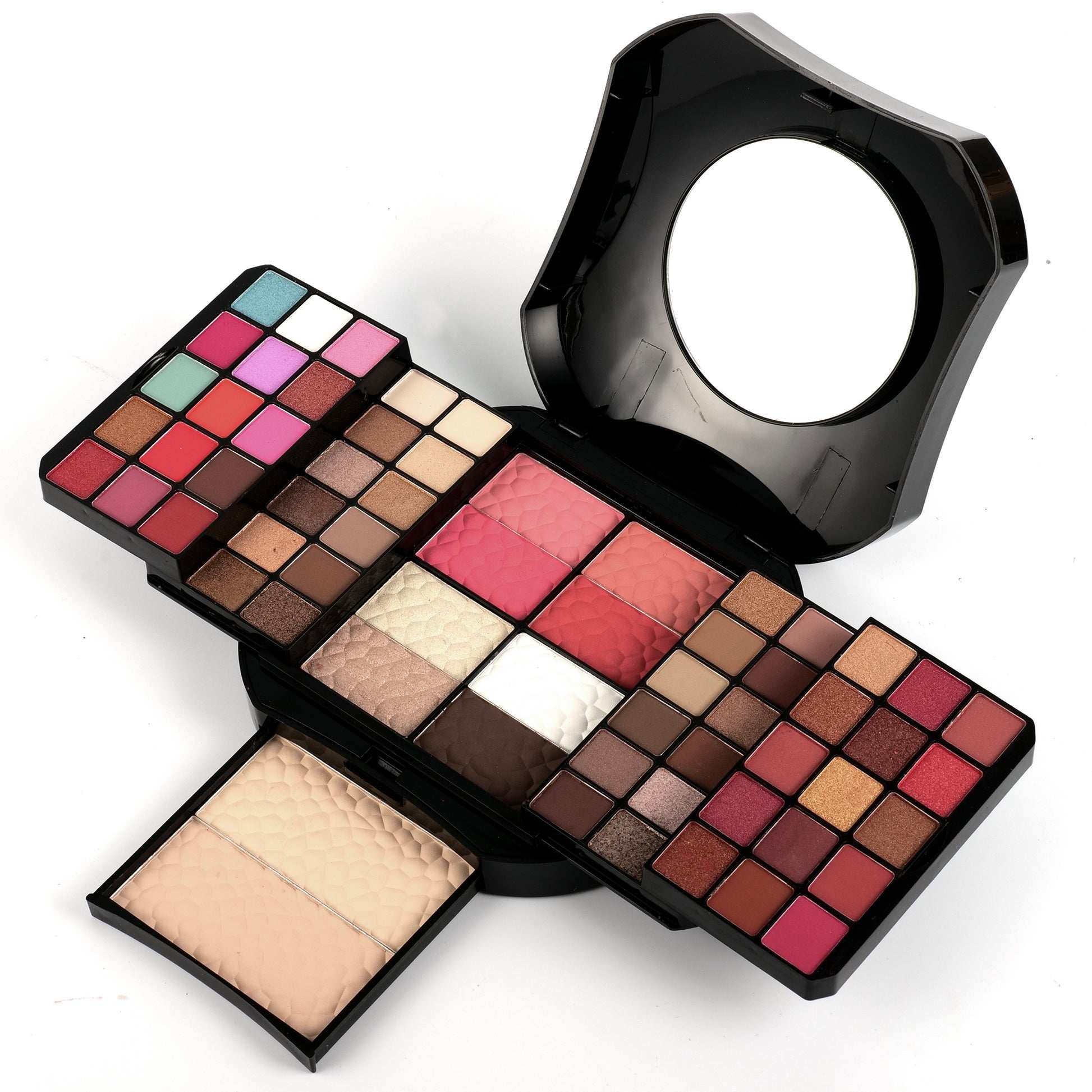 Full Makeup Kit with 54 Color Eye Shadow, 4 Color Blushers, 2 Color Highlighters, 2 Color Face Powders, 2 Color Bronzers – All-in-One Makeup Set